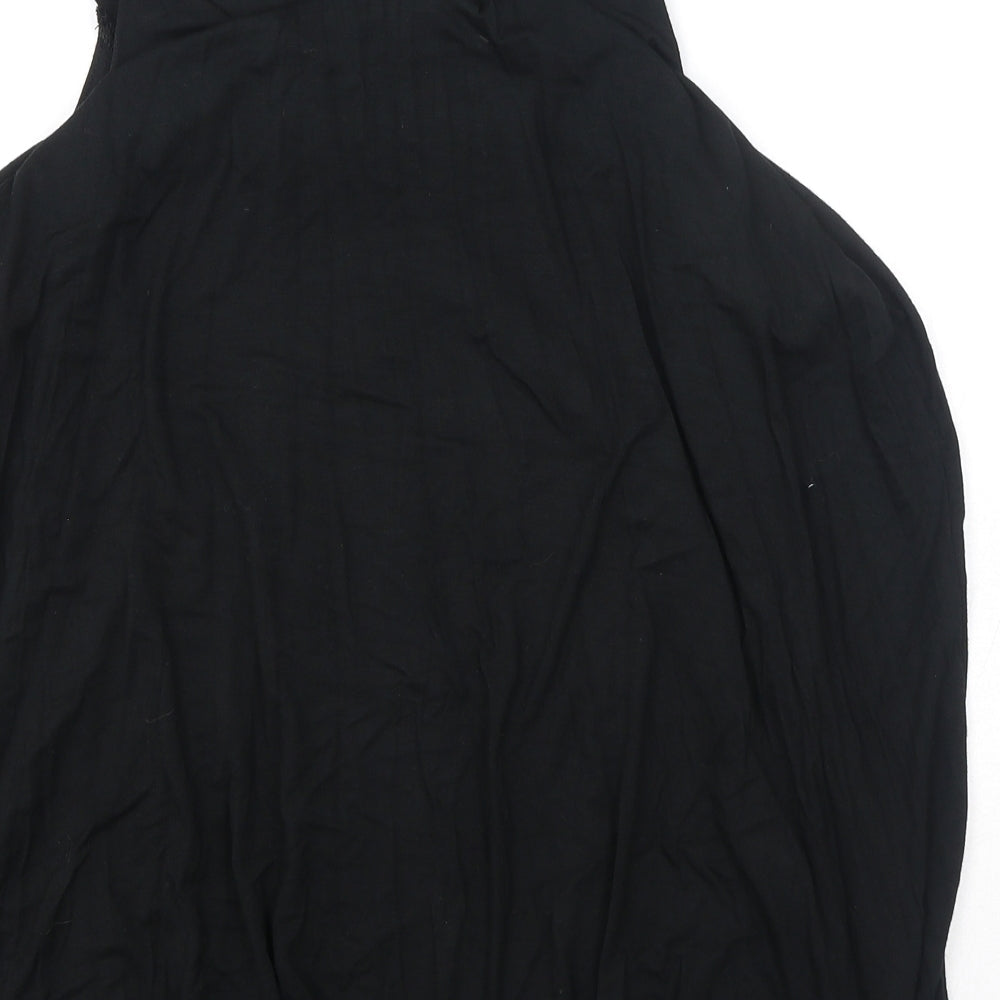 Cynthia Rowley Womens Black Viscose Basic Blouse Size 12 Scoop Neck