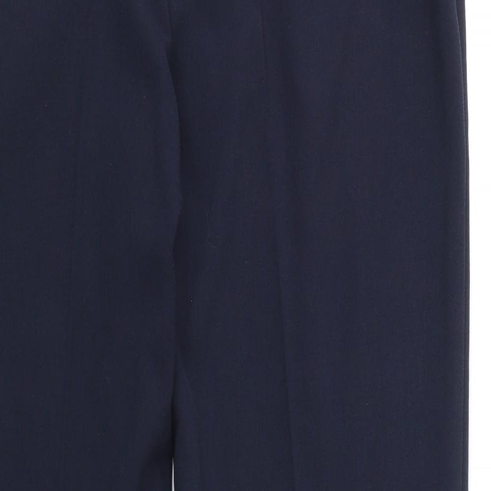 M&Co Womens Blue Polyester Trousers Size 10 Regular Zip