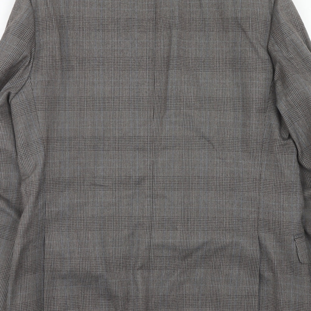 Marks & Spencer Mens Grey Plaid Wool Jacket Suit Jacket Size 40 Regular