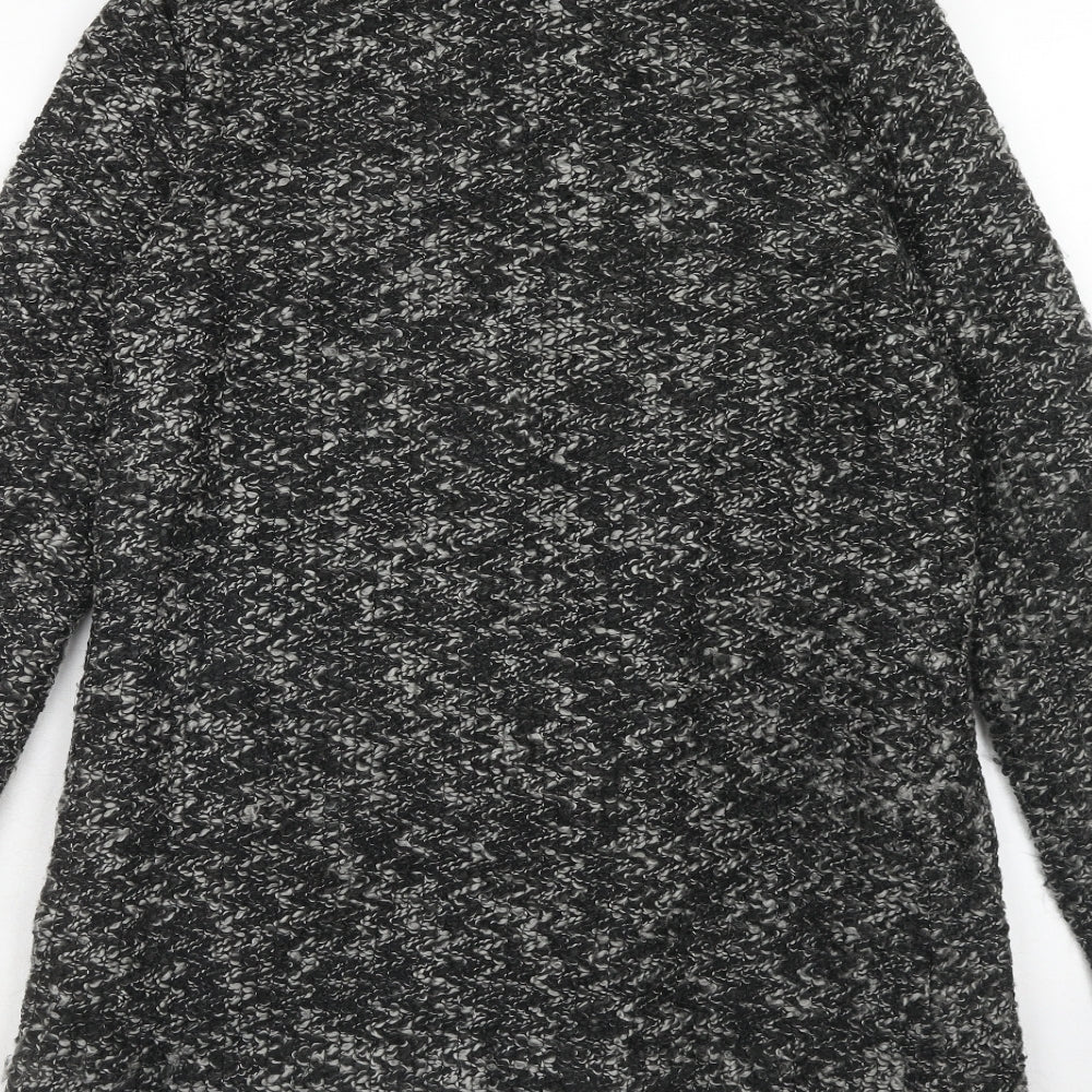 New Look Womens Grey Geometric Jacket Coatigan Size 8 - Zig Zag Look