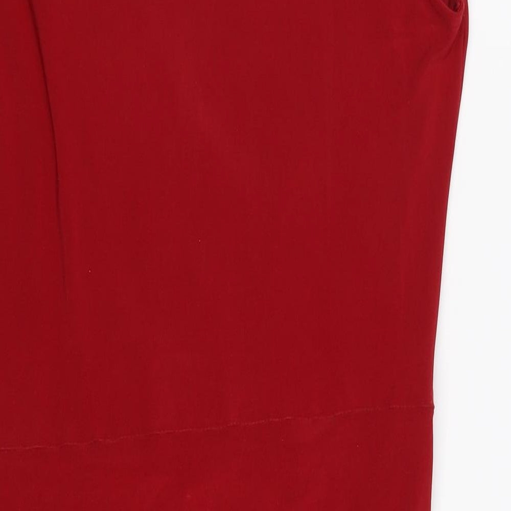 River Island Womens Red Polyester Bodycon Size 10 Cowl Neck Pullover