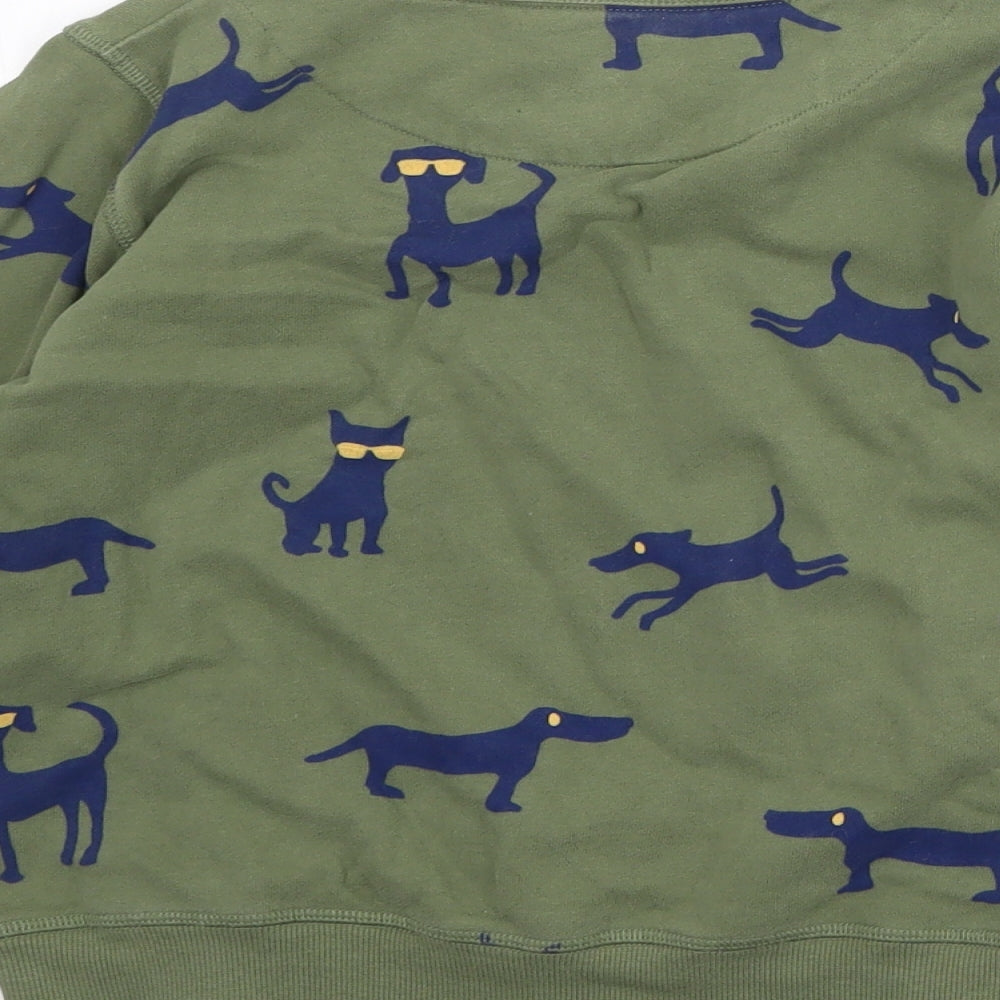 John Lewis Boys Green Geometric 100% Cotton Pullover Sweatshirt Size 9 Years Pullover - Dog Print