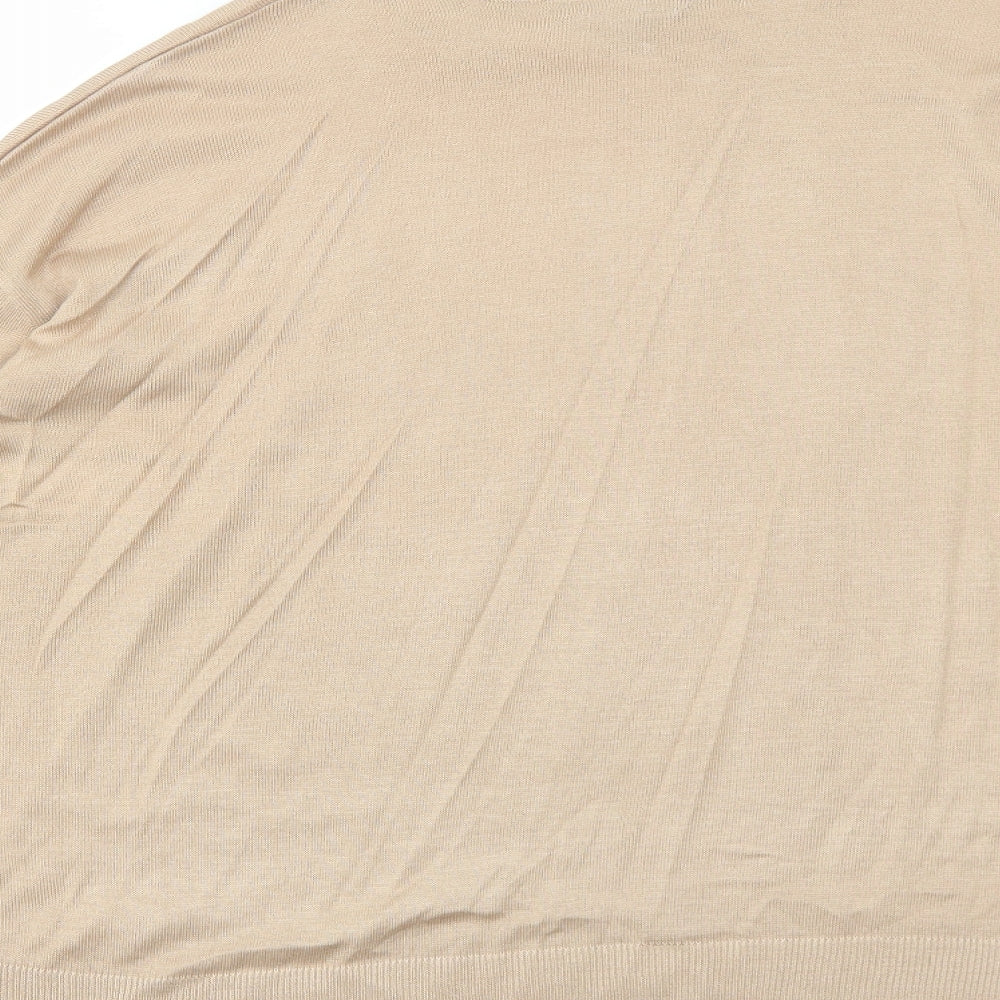 Dorothy Perkins Womens Beige High Neck Viscose Pullover Jumper Size 10