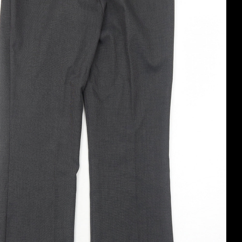 BHS Womens Grey Polyester Trousers Size 12 Regular Zip