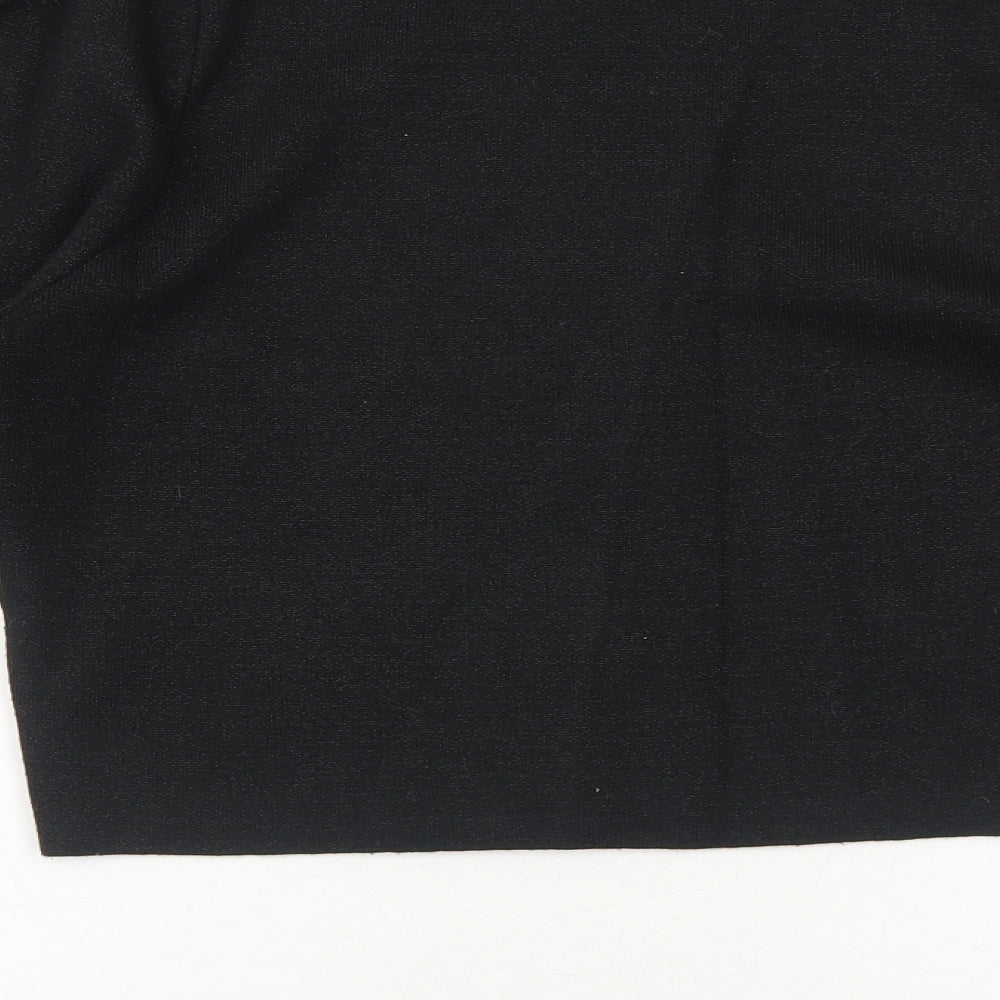 Zara Womens Black Round Neck Viscose Pullover Jumper Size M