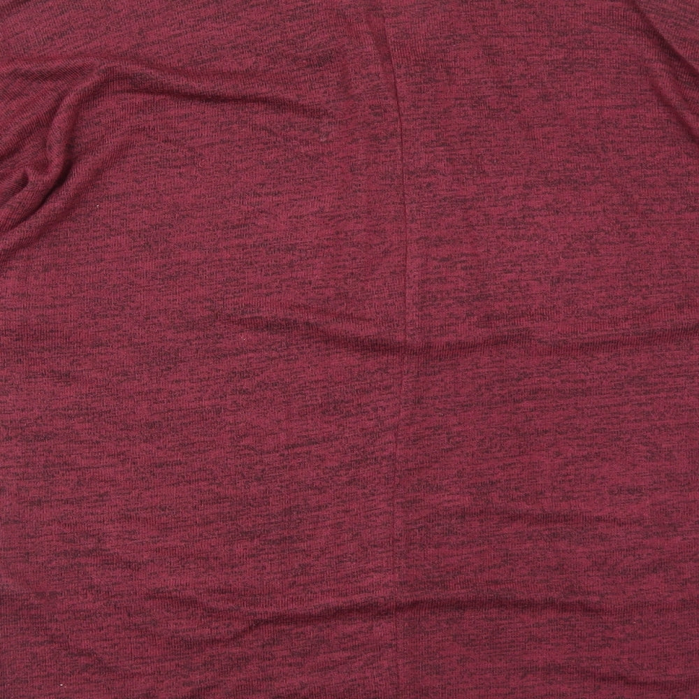 New Look Womens Red Viscose Basic T-Shirt Size S V-Neck