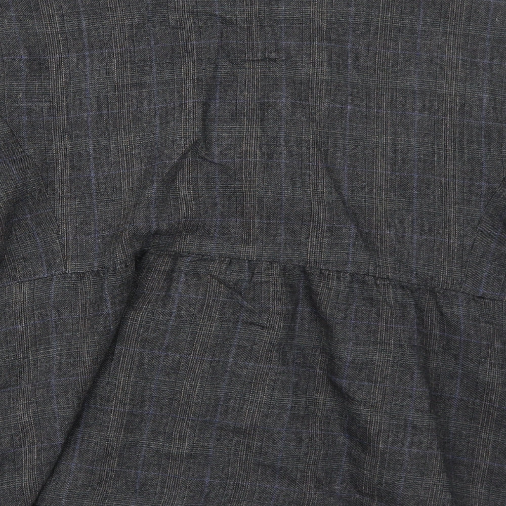 H&M Womens Grey Geometric Jacket Blazer Size 16 Button