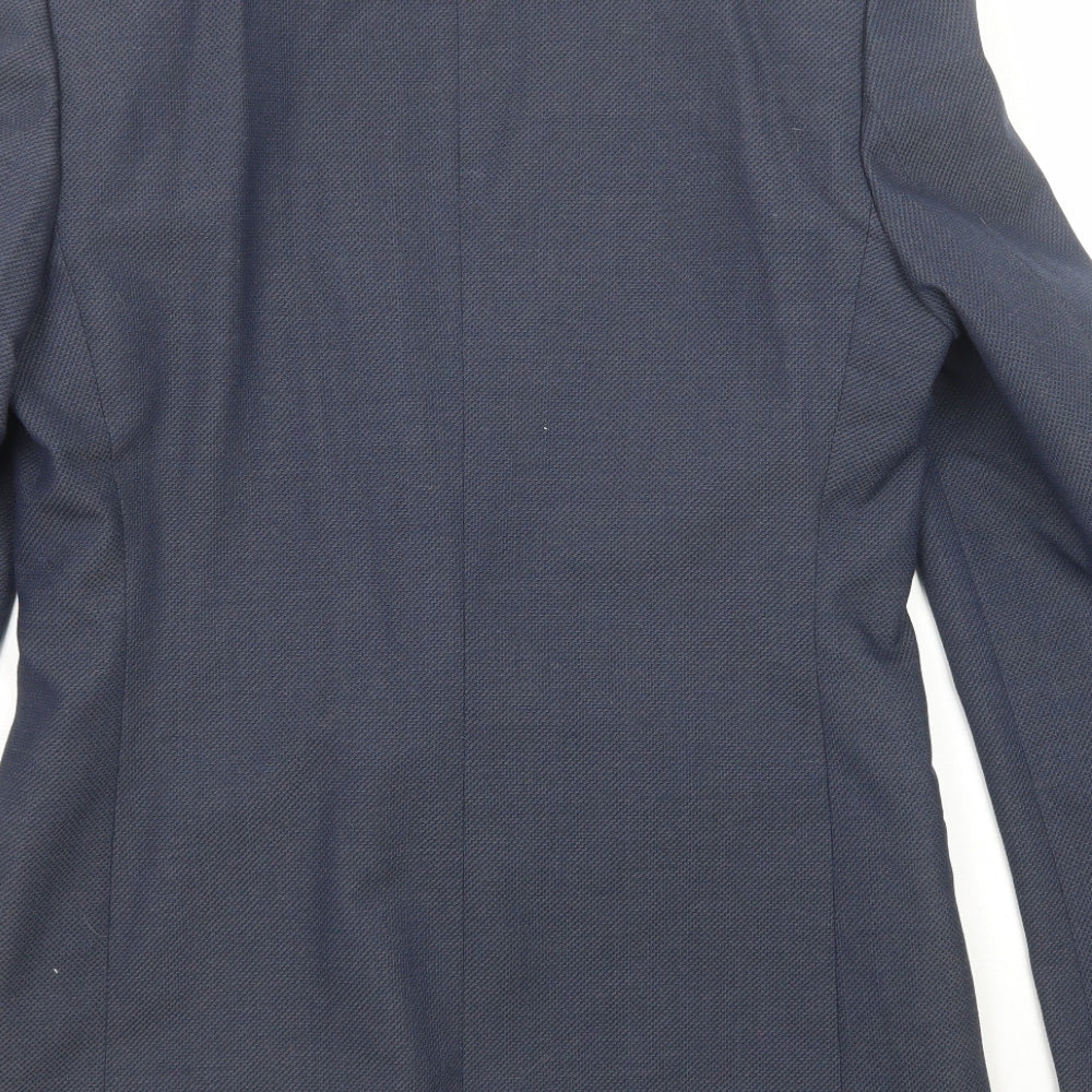 Topman Mens Blue Polyester Jacket Suit Jacket Size 40 Regular