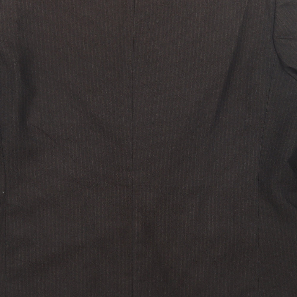 Sequel Mens Brown Striped Polyester Jacket Suit Jacket Size 46 Regular