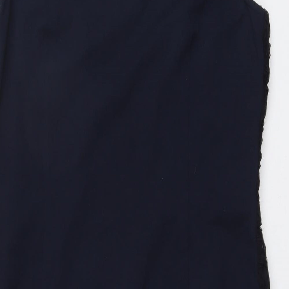 Avoca Womens Black Geometric Polyester A-Line Size 10 Round Neck Pullover