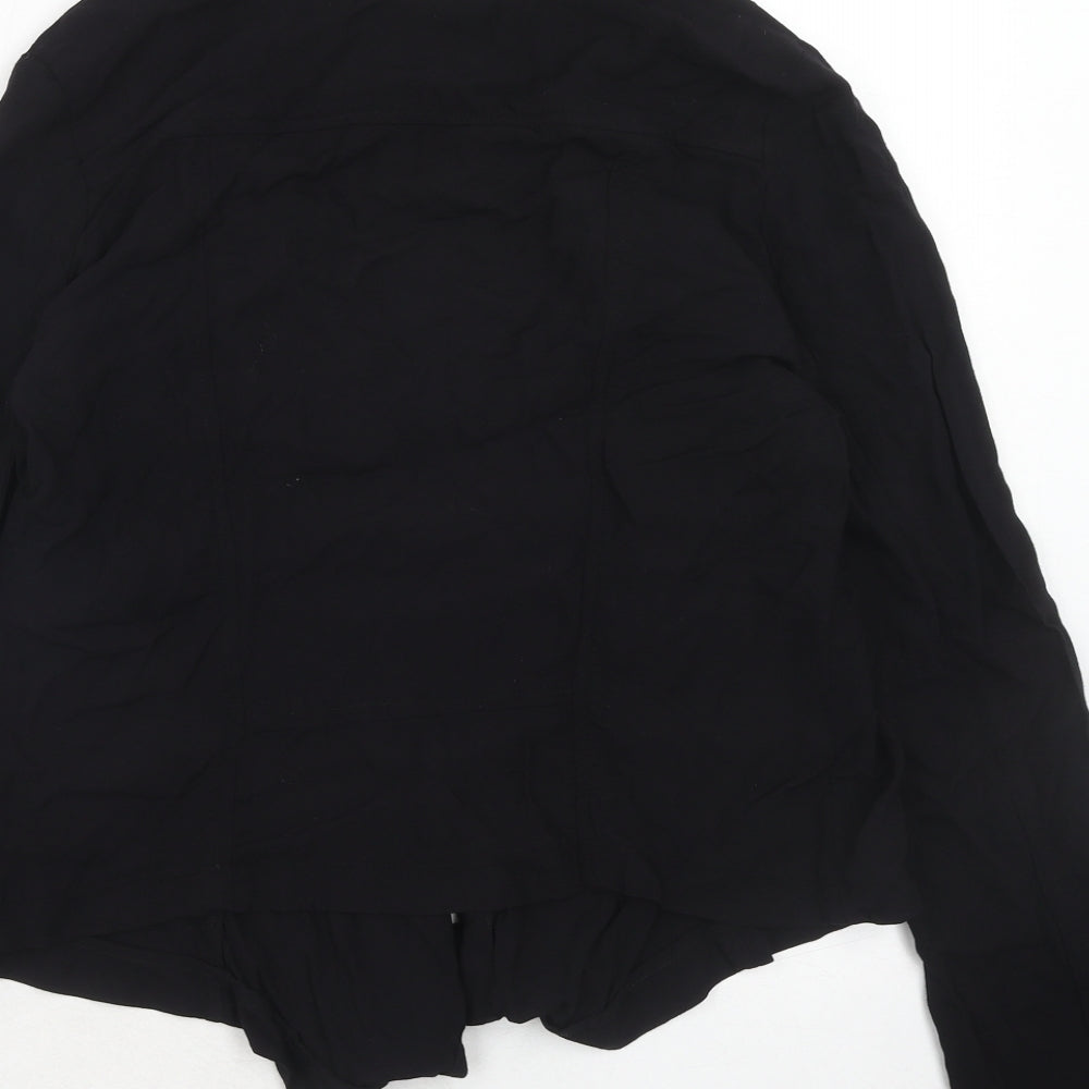 New Look Womens Black Viscose Basic Blouse Size 14 V-Neck