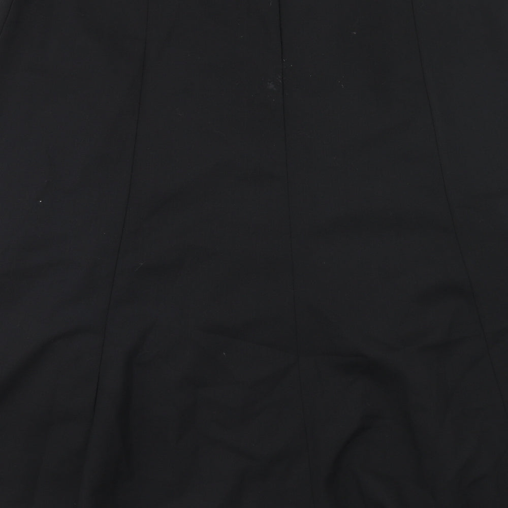 Country Collection Womens Black Polyester Swing Skirt Size 18 Zip