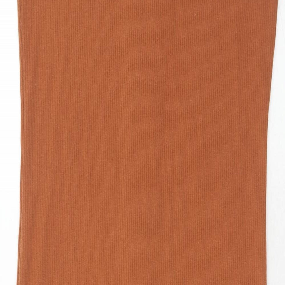 FOREVER 21 Womens Brown Polyester Tank Dress Size XL V-Neck Pullover