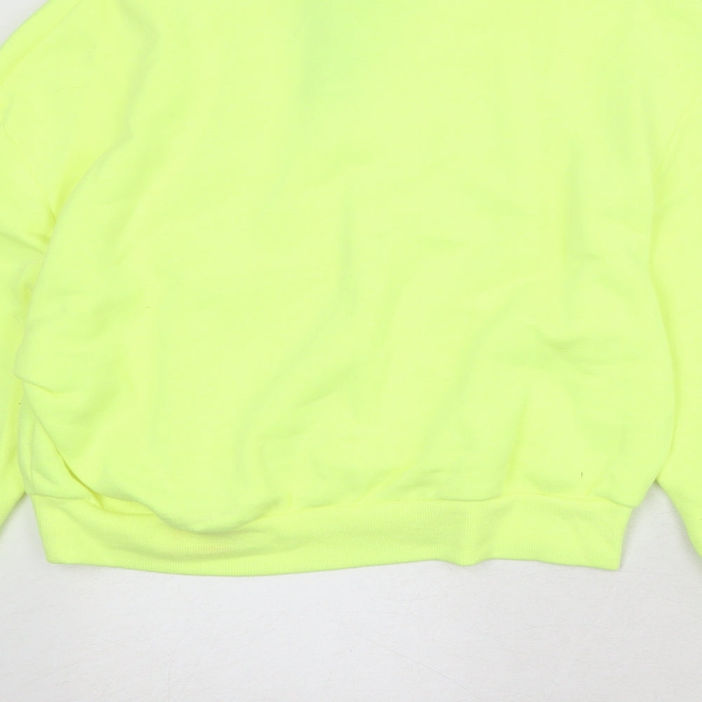 Divided by H&M Womens Yellow Cotton Pullover Sweatshirt Size M Zip - Williamsburg