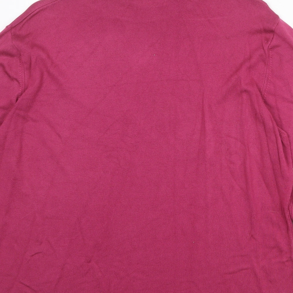 Country Casuals Womens Pink High Neck Lyocell Pullover Jumper Size S