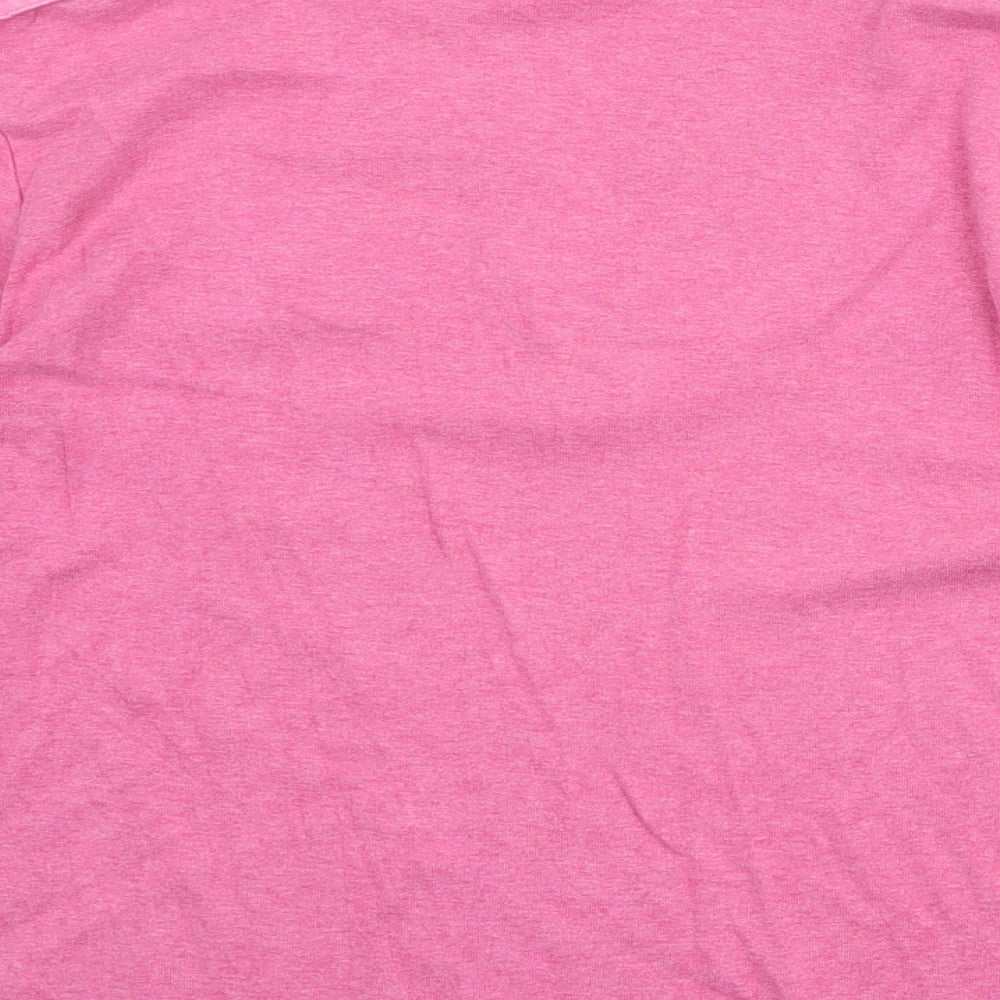 Country Casuals Womens Pink Cotton Basic T-Shirt Size L V-Neck
