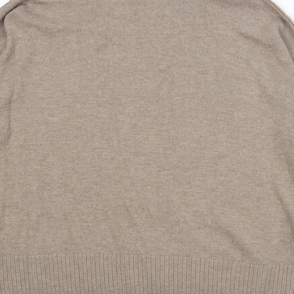 H&M Womens Beige Round Neck Acrylic Pullover Jumper Size XS