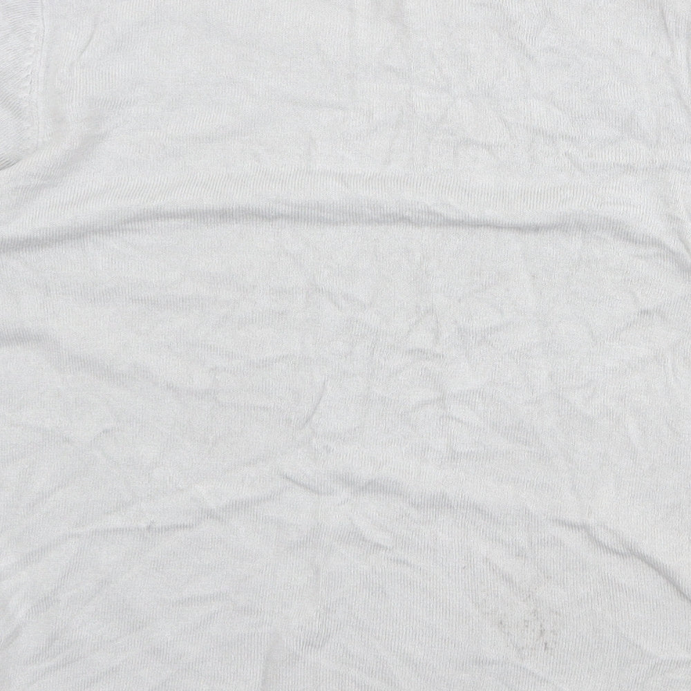 Marks & Spencer Womens Grey Acrylic Basic T-Shirt Size 10 Round Neck