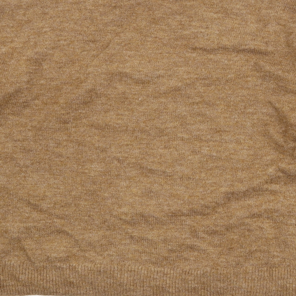 H&M Womens Brown Round Neck Acetate Pullover Jumper Size S