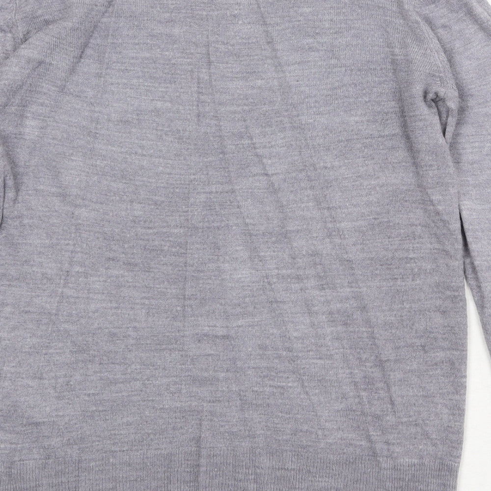 Dorothy Perkins Womens Grey Round Neck Acrylic Pullover Jumper Size 10
