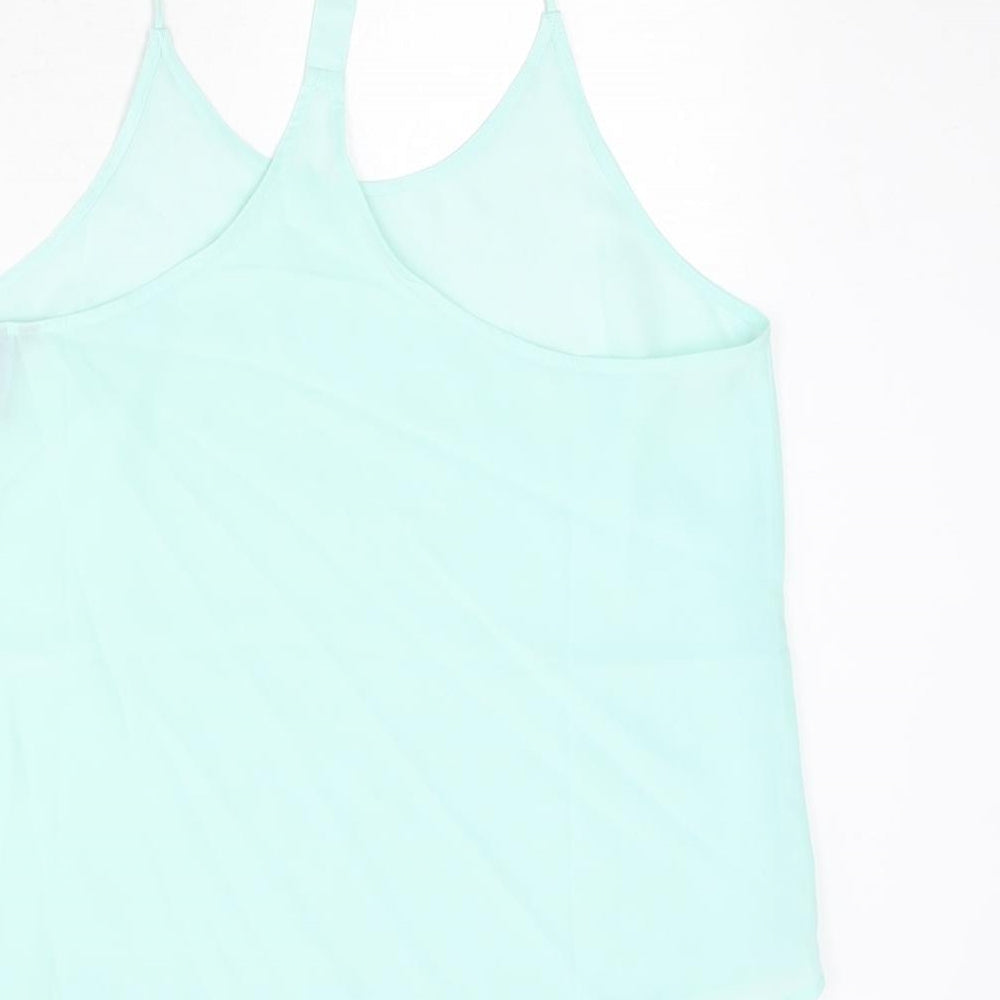 H&M Womens Blue Polyester Camisole Tank Size 14 Round Neck