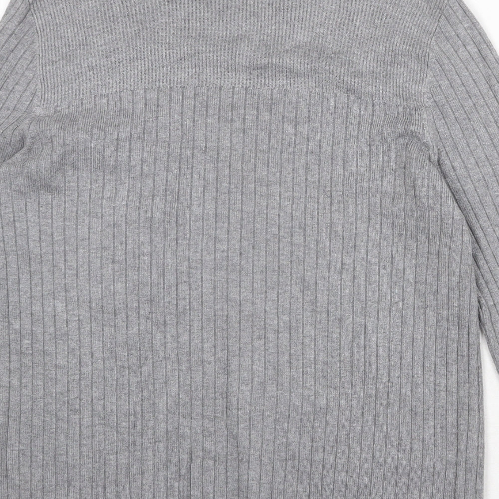 Dorothy Perkins Womens Grey Round Neck Viscose Pullover Jumper Size 12