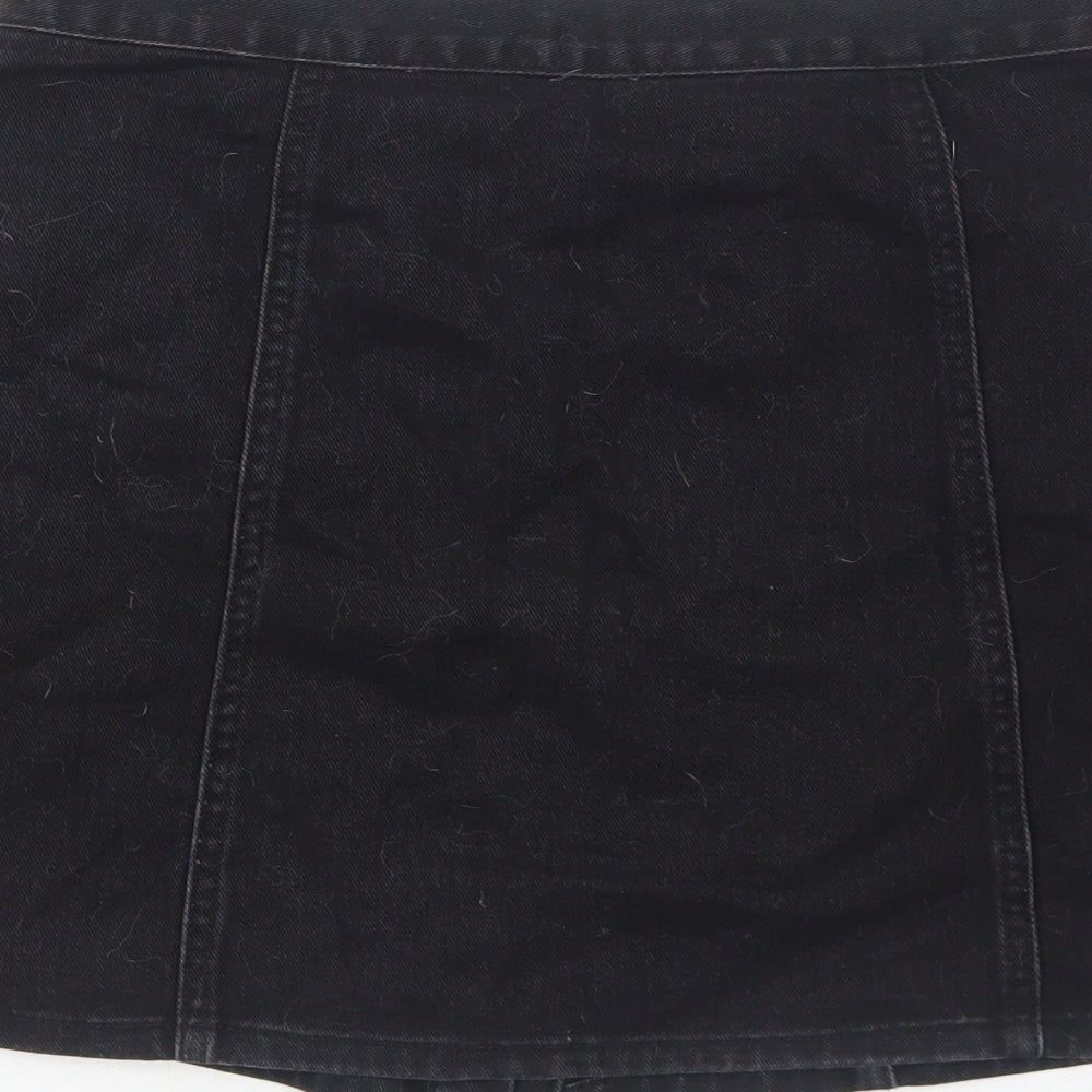 Cooperative Womens Black Cotton A-Line Skirt Size M Snap