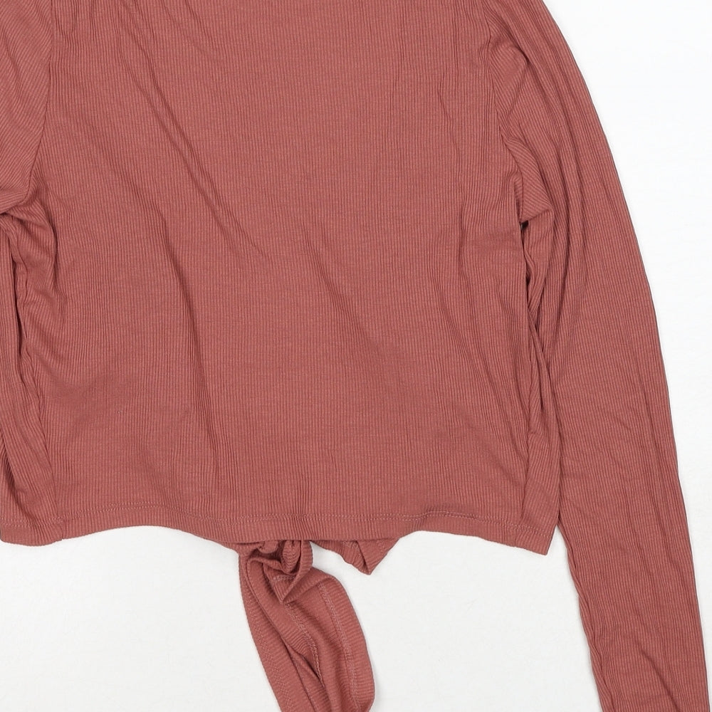 ASOS Womens Beige V-Neck Viscose Wrap Jumper Size 12
