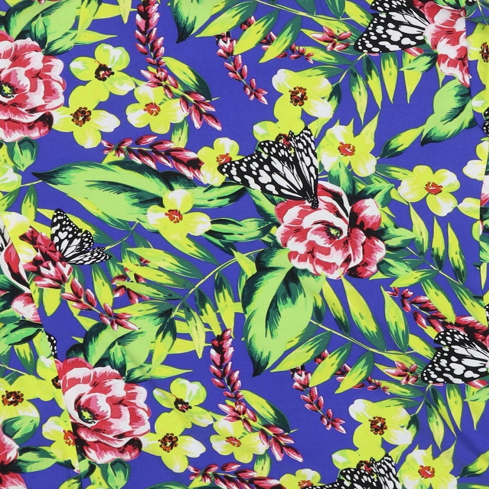 M&Co Womens Multicoloured Floral Jacket Blazer Size 14 - Butterfly Print