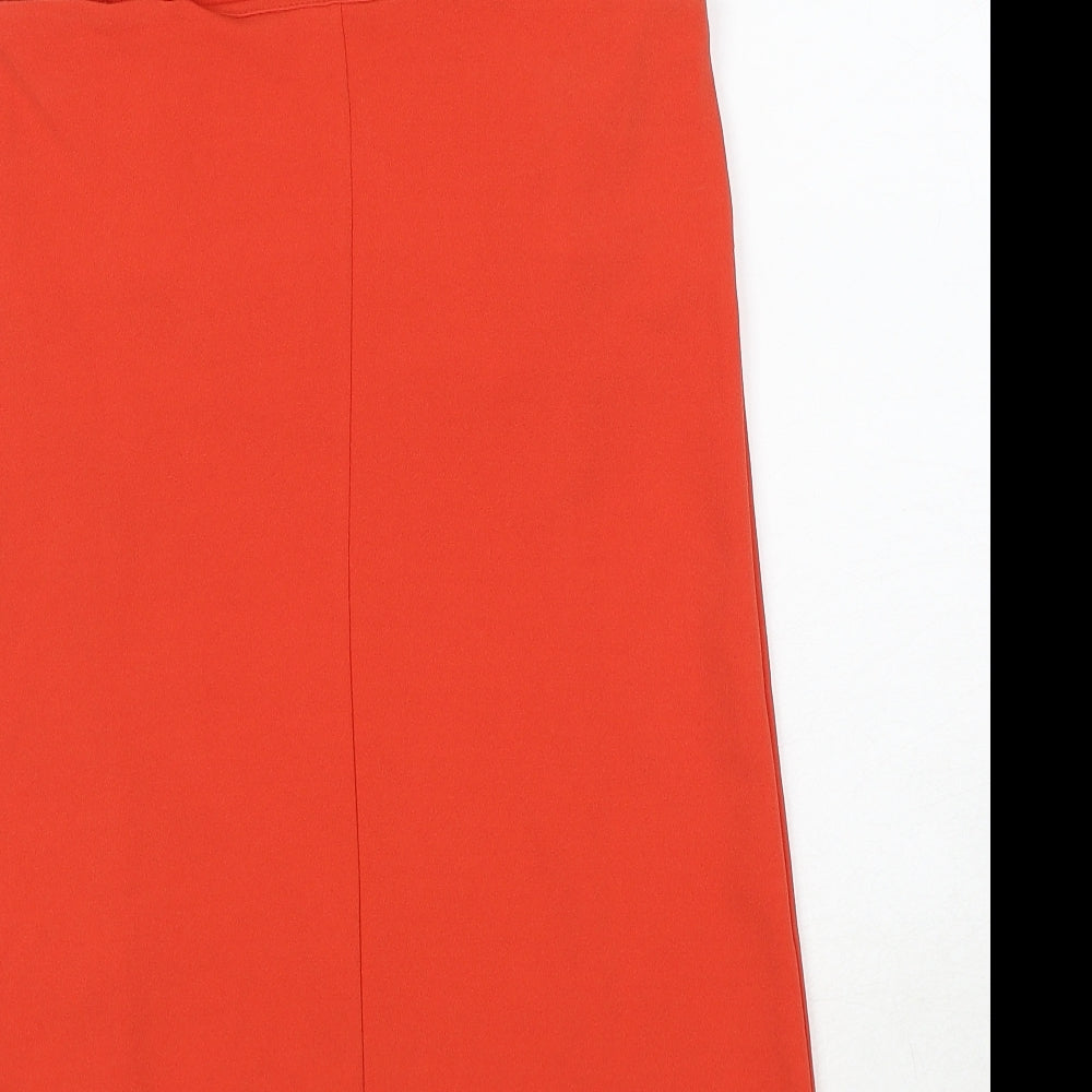 H&M Womens Red Polyester Mini Size XS Square Neck Pullover - Side Slit Adjustable Straps