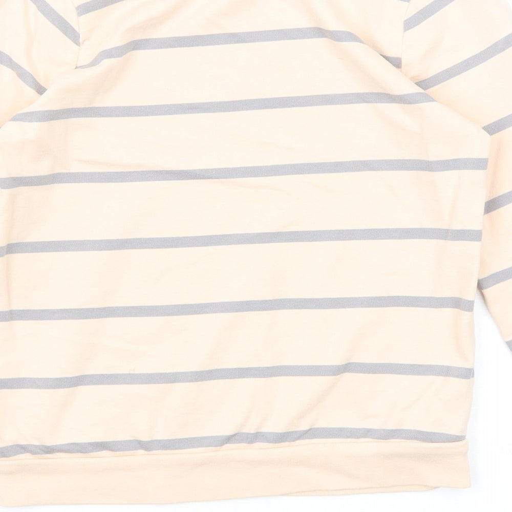 Topshop Womens Pink Striped Cotton Pullover Sweatshirt Size 6 Pullover