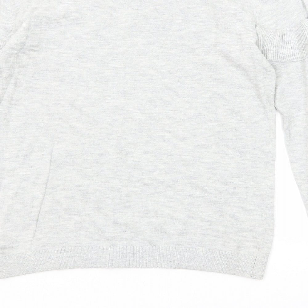 NEXT Girls Grey Round Neck Cotton Pullover Jumper Size 12 Years Pullover