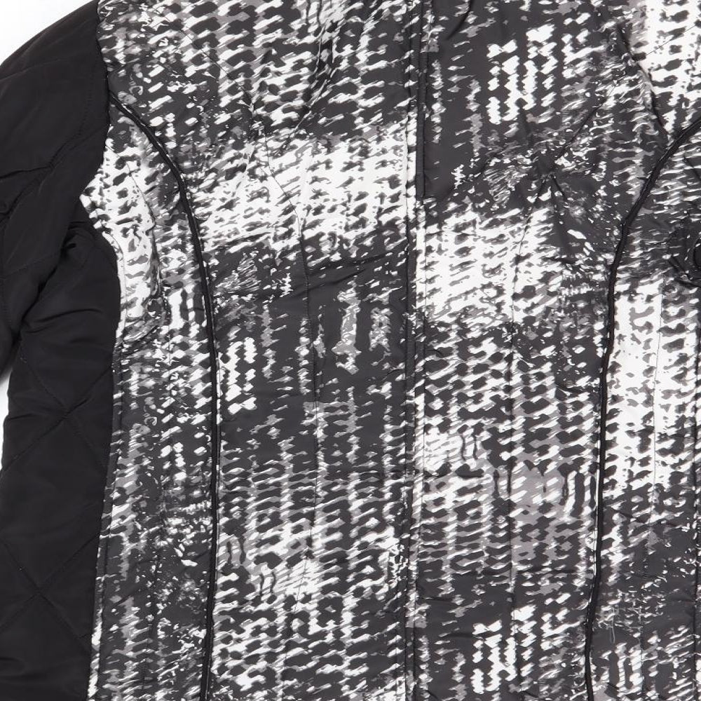 Anna Rose Womens Black Geometric Jacket Size S Zip