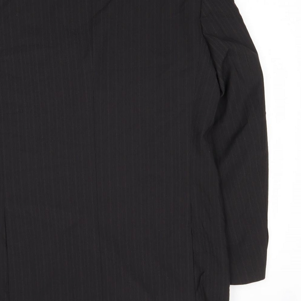 Marks & Spencer Mens Black Striped Polyester Jacket Suit Jacket Size 40 Regular