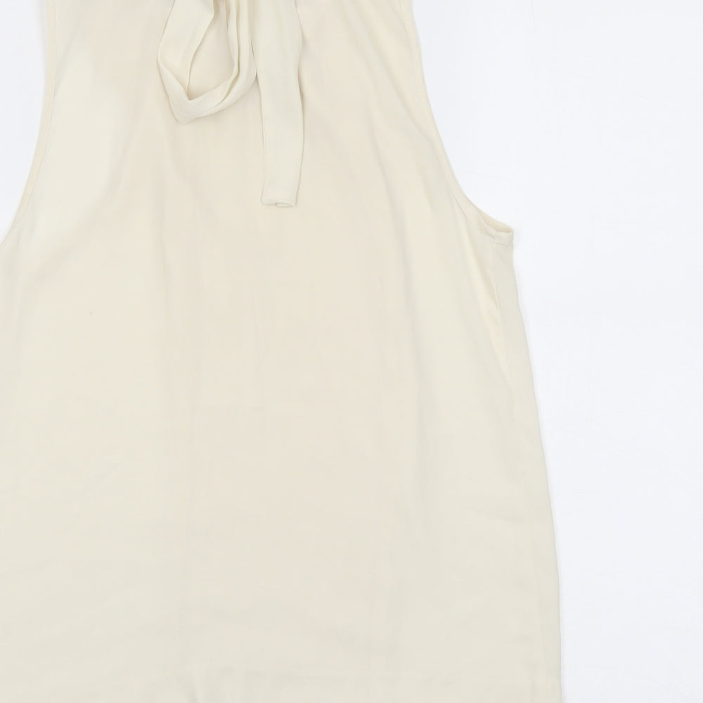Zara Womens Beige Polyester Basic Tank Size XS Round Neck