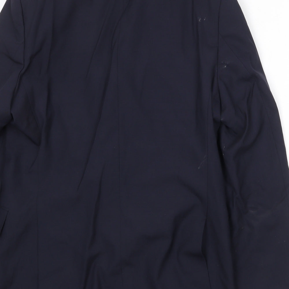 Hammond & Co Mens Blue Wool Jacket Suit Jacket Size 40 Regular