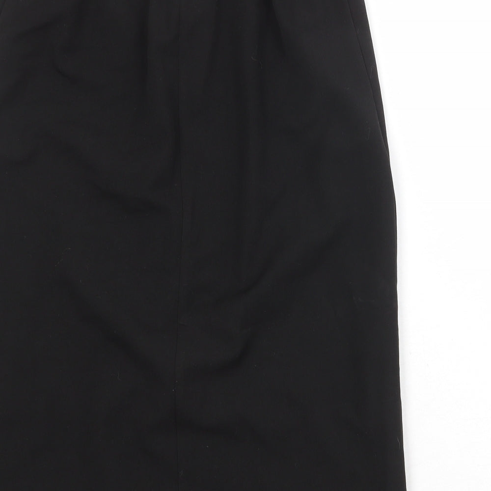 Afibel Womens Black Polyester A-Line Skirt Size 10 Buckle