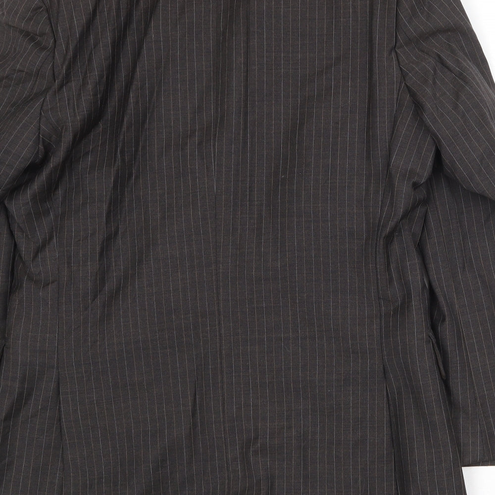 Karl Jackson Mens Brown Striped Wool Jacket Suit Jacket Size 38 Regular