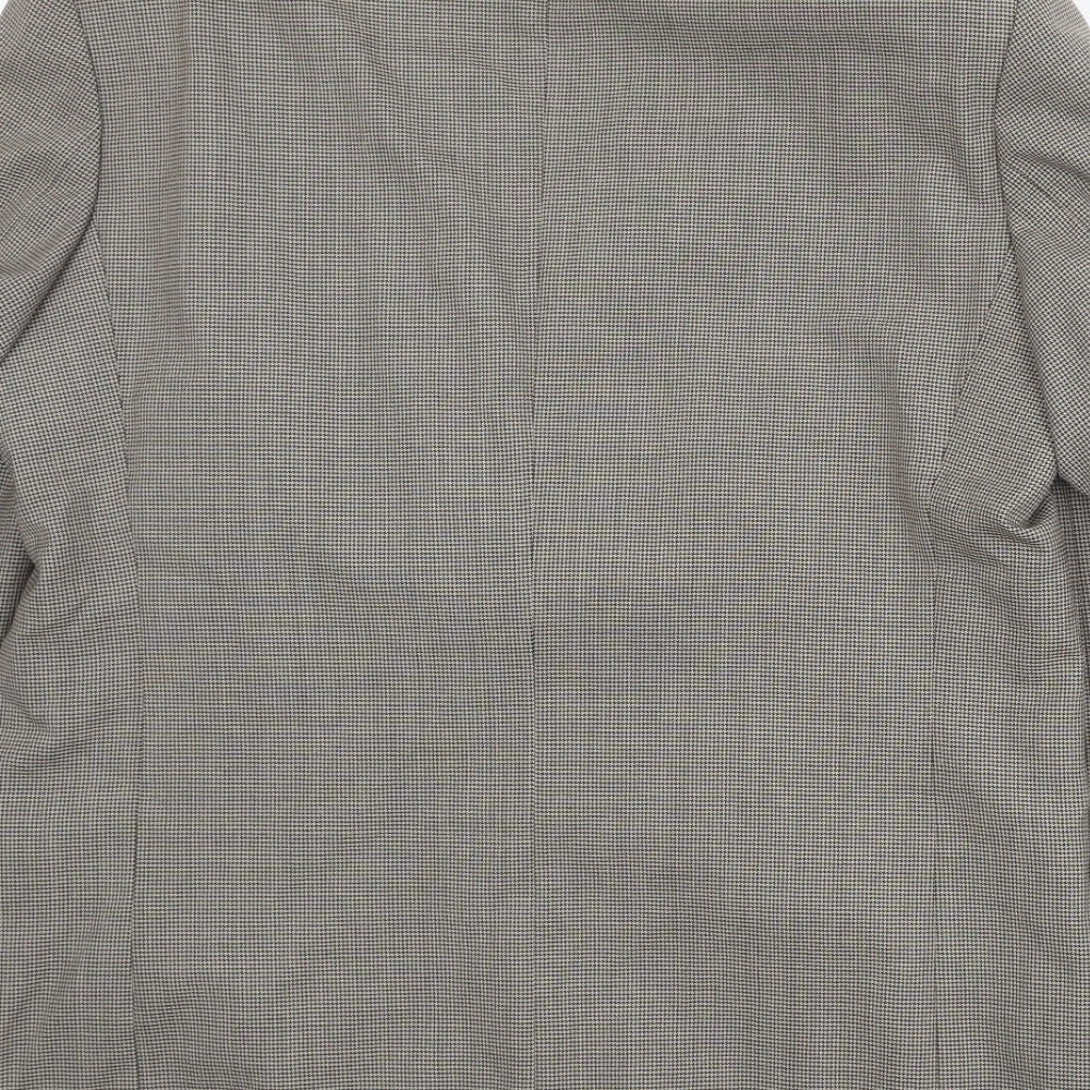 Brook Taverner Mens Beige Geometric Wool Jacket Suit Jacket Size 42 Regular