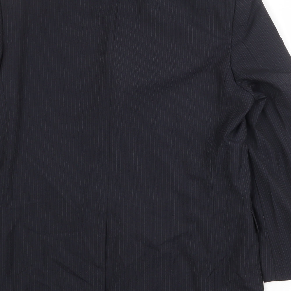 NEXT Mens Black Striped Wool Jacket Suit Jacket Size 42 Regular