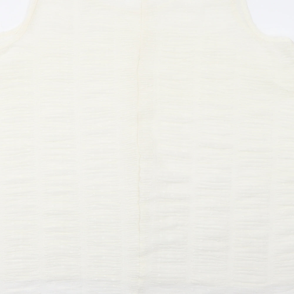 Yours Womens Ivory Polyester Basic Tank Size 22 Round Neck