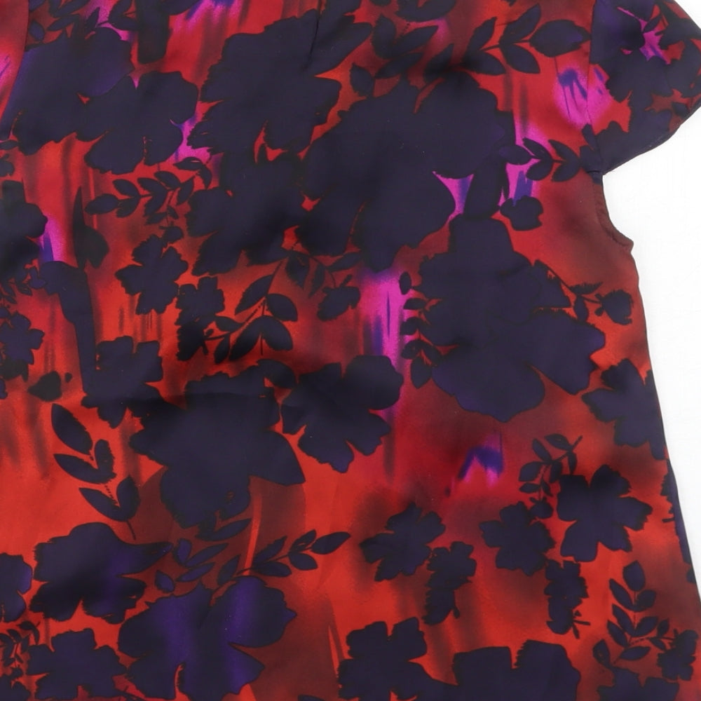Debenhams Womens Multicoloured Floral Polyester Basic Blouse Size 6 Round Neck