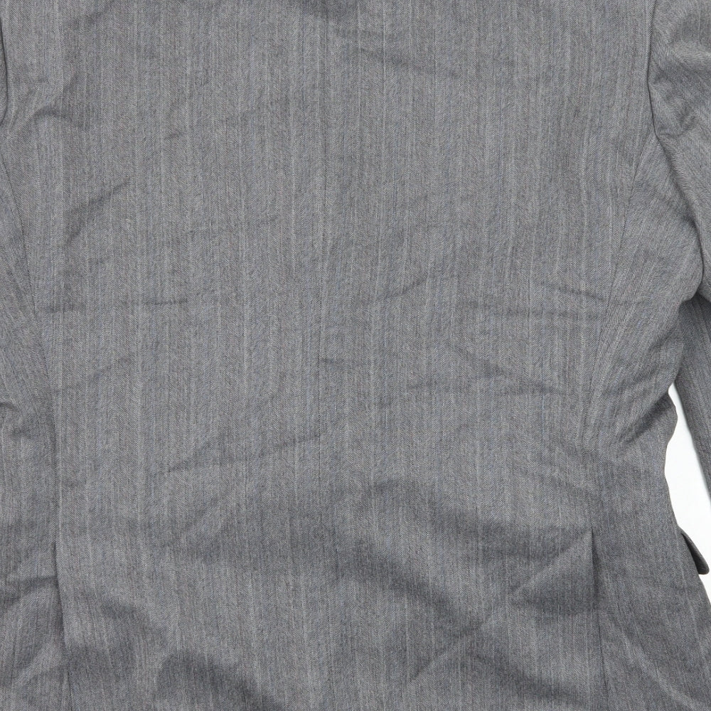 St Michael Mens Grey Striped Polyester Jacket Suit Jacket Size 40 Regular