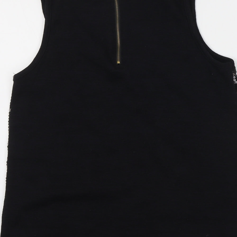 Vegas Womens Black Polyester Basic Tank Size S Scoop Neck - Size S/M