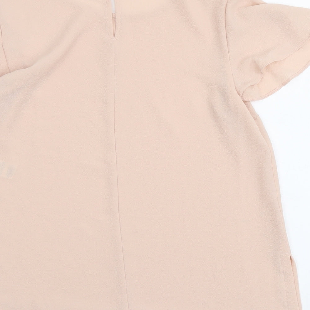 Dorothy Perkins Womens Pink Polyester Basic T-Shirt Size 8 Round Neck