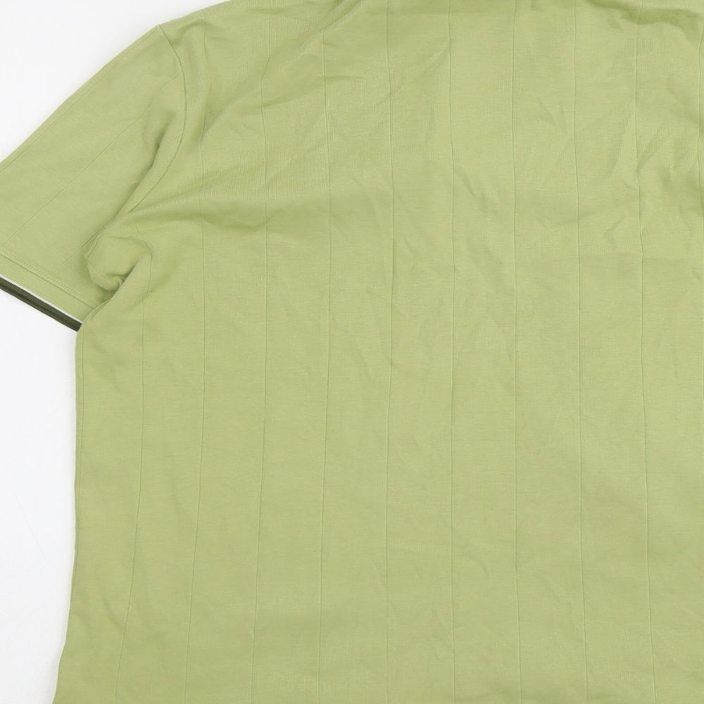 Lizgolf Womens Green Cotton Basic T-Shirt Size M Collared