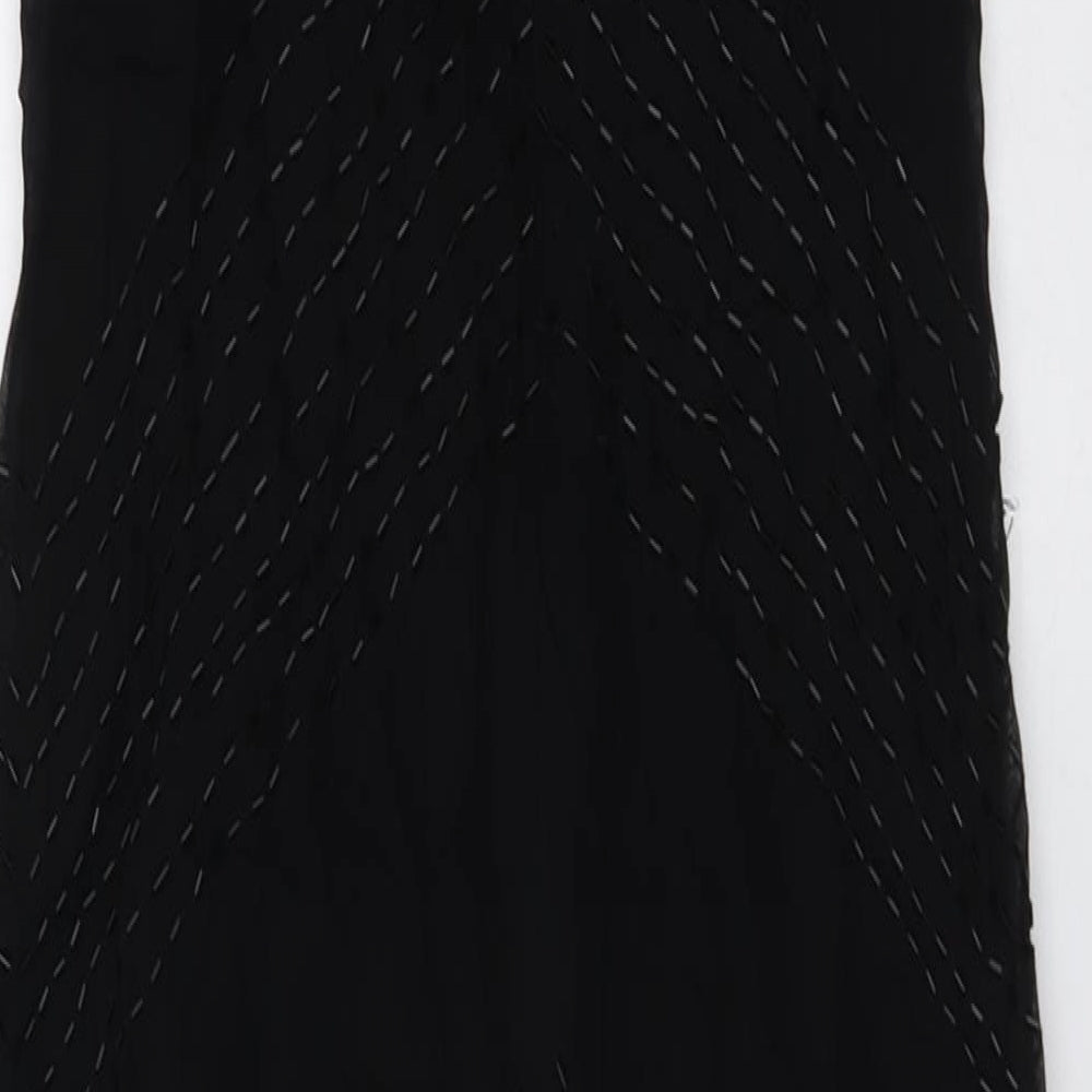 Linea Womens Black Viscose Shift Size 10 V-Neck Zip
