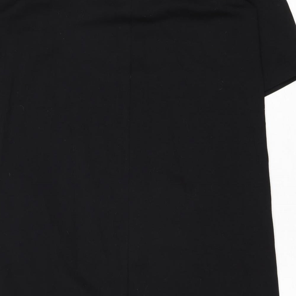 H&M Womens Black Polyester A-Line Size M Round Neck Zip