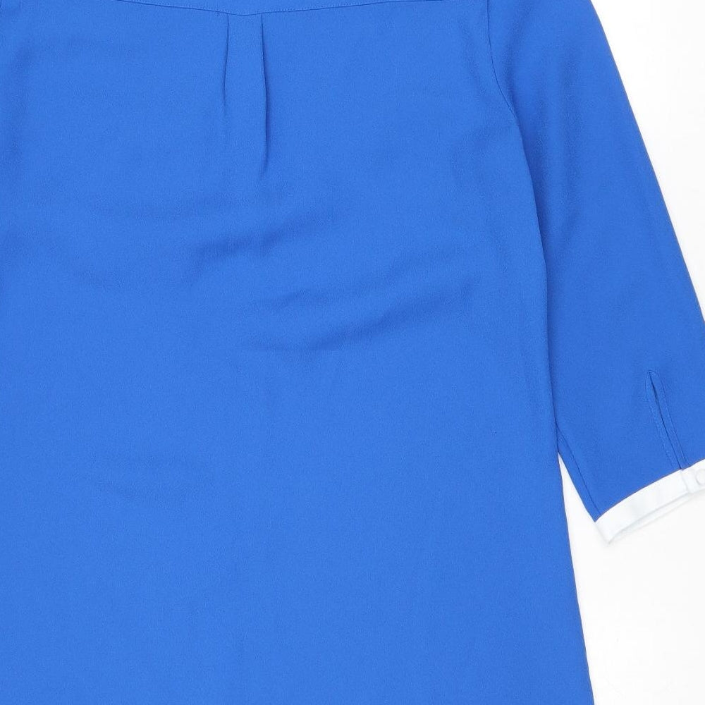Planet Womens Blue Polyester A-Line Size 12 V-Neck Pullover