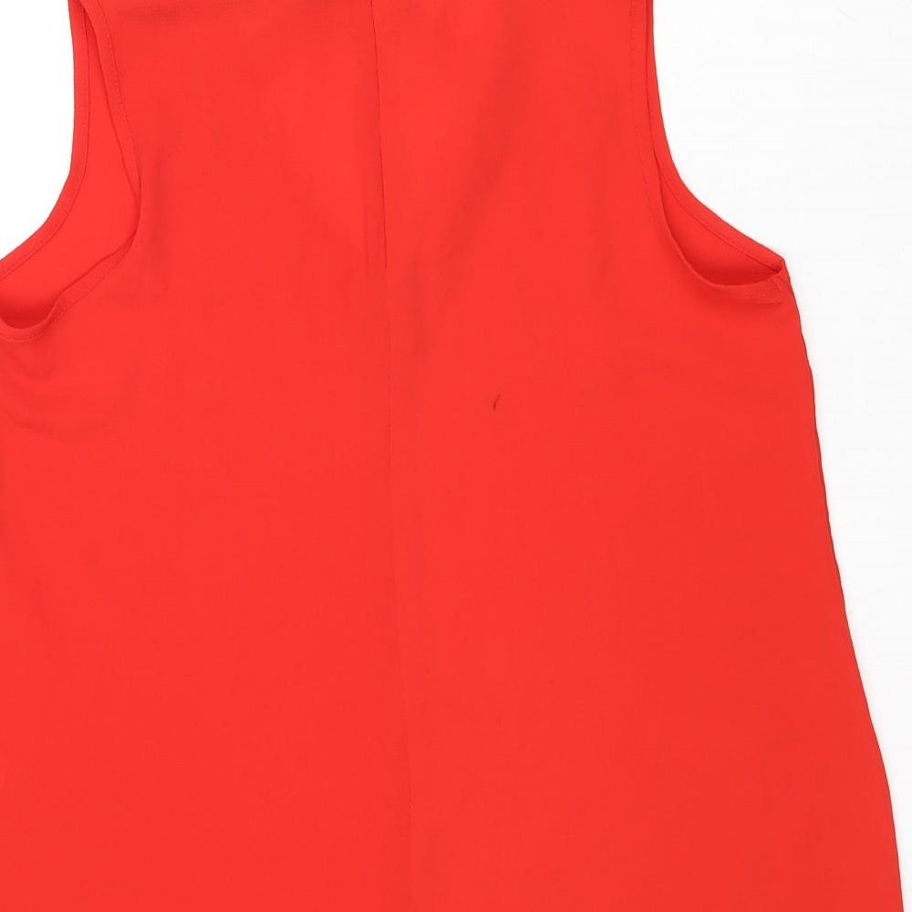 Select Womens Red Polyester Basic Tank Size 12 V-Neck